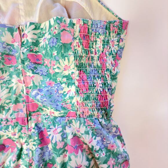 1960s/70s Floral Cotton Playsuit •  Sea Waves • Vintage Size 16 • Made in USA - Picture 6 of 6